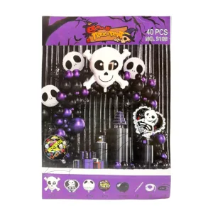 Kit Globos Calavera Halloween x40 piezas