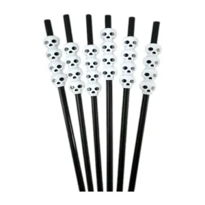 Sorbete Plástico Halloween Calavera Negro x6 Unidades