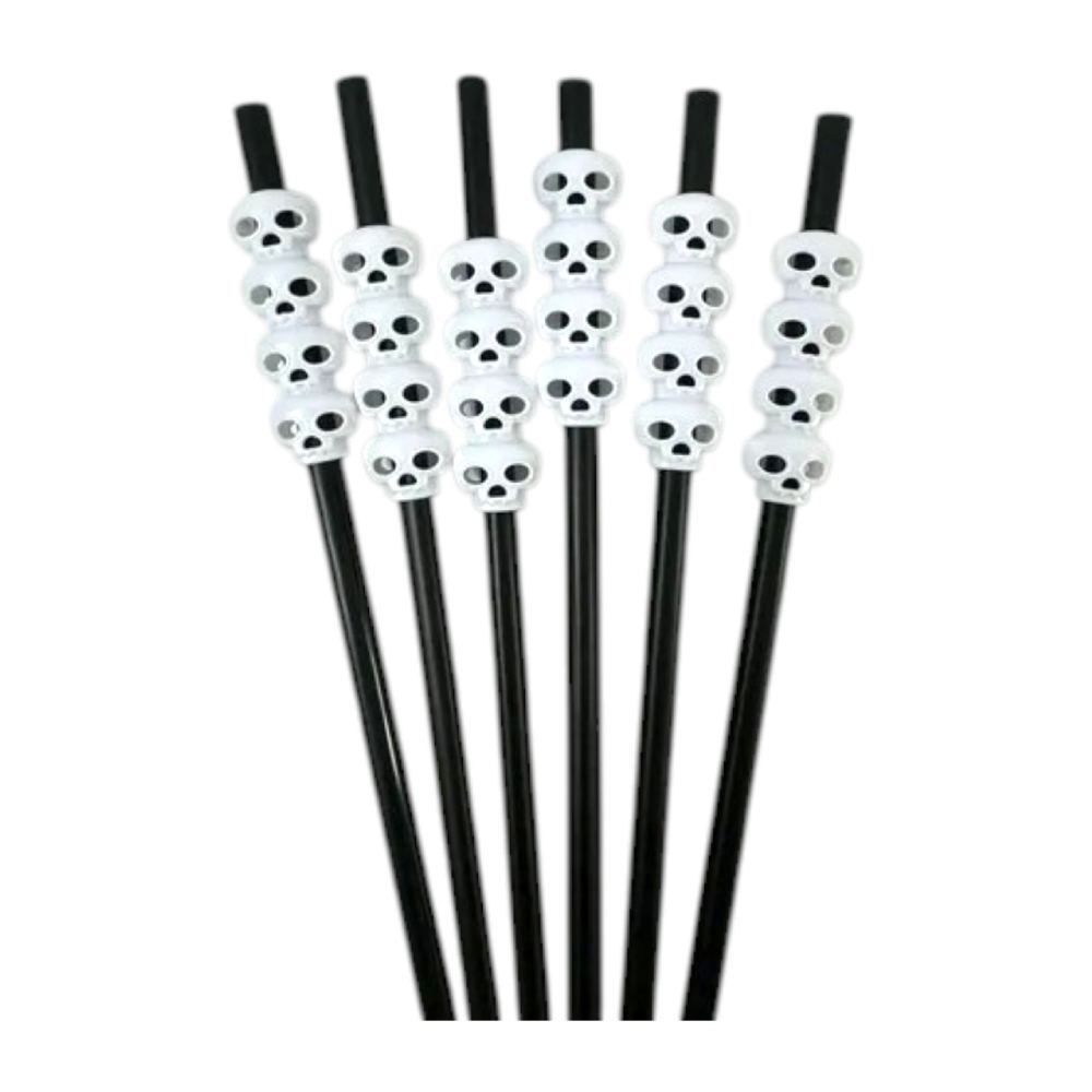 Sorbete Plástico Halloween Calavera Negro x6 Unidades