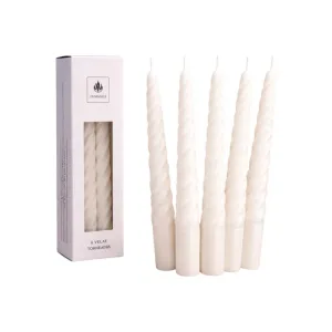 Vela Iluminarte Torneada Blanca 20 cm x6 Unidades