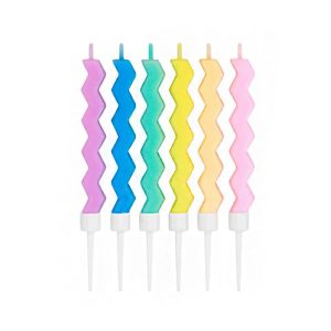 Vela Zig Zag Multicolor Pastel 11cm x6u
