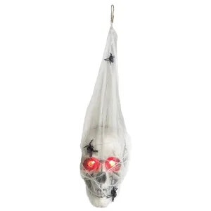 Adorno Colgante Calavera Momia Envuelta 50 x 13 x 18cm x1u LED