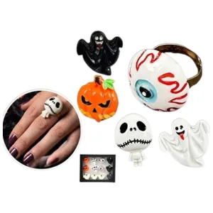 Anillo regulable Modelos surtidos terror Halloween x1 Unidad