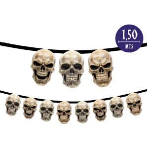 Banderín Halloween N°10 Especial Calaveras x1 Unidad
