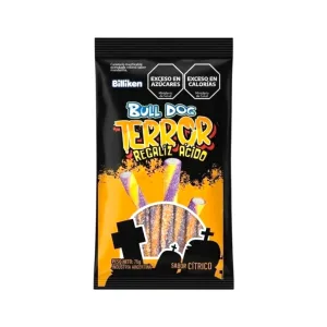 Caramelo Regaliz Acido Terror Cítrico Bull Dog x75gr