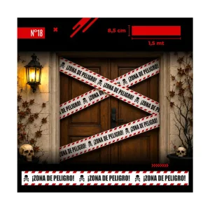 Cinta de Advertencia ZONA DE PELIGRO Halloween x1 Unidad