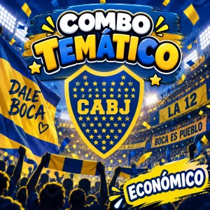 Combo Decorativo Temático Para Cumpleaños Infantil – BOCA JUNIORS – 15 Invitados