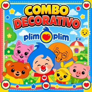 Combo Decorativo Temático Para Cumpleaños Infantil – PLIM PLIM – 15 Invitados