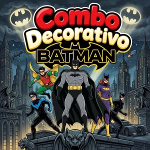 Combo Decorativo Temático Para Cumpleaños Infantil – BATMAN – 15 a 20 Invitados