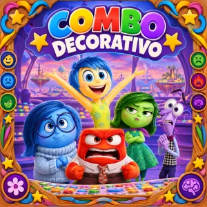 Combo Decorativo Temático Para Cumpleaños Infantil – INTENSAMENTE 2 – 15 Invitados