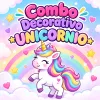 Combo Decorativo Temático Para Cumpleaños Infantil – UNICORNIO – 15 a 25 Invitados