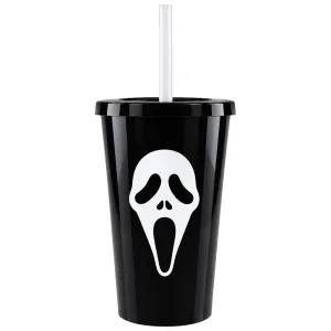Vaso de Plastico Halloween Scream con Tapa y Sorbete 400cc