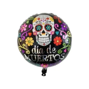 Globo Metalizado Forma Redondo Calaca x1 Unidad