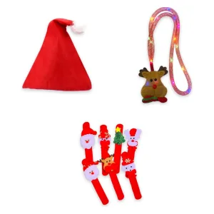 Alternative view of Kit Fiesta Navideña 10 Gorros 10 Collares LED 10 Pulseras