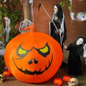 Inflable Calabaza Malvada 1,2 m - ambientado