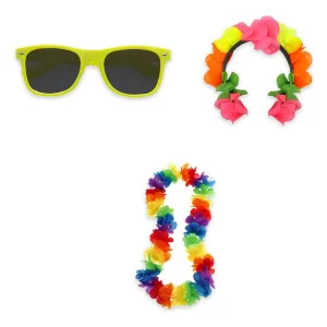 Alternative view of Kit Fiesta 6 Anteojos Way 6 Vinchas Flores 6 Collares Fluo