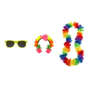 Alternative view of Kit Fiesta 6 Anteojos Way 6 Vinchas Flores 6 Collares Fluo