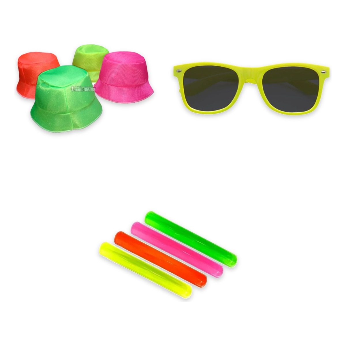 Kit Carioca Fluo 10 Pilusos 10 Anteojos Way 10 Pulseras - Imagen 2