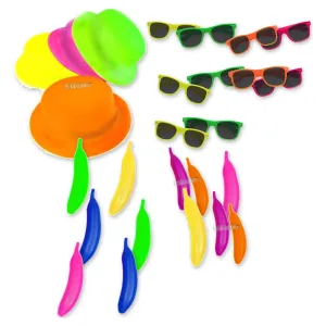 Kit Carnaval Fluo 10 Bombines 10 Anteojos Way 10 Maracas