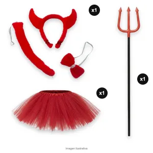 Kit Disfraz Diablita Adulta contenido