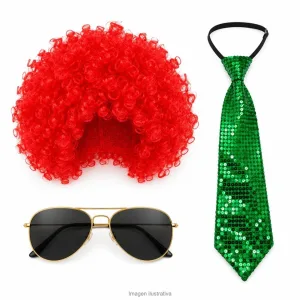 Alternative view of Kit Disfraz Disco 70s Adulto Peluca Afro Anteojos Dorados y Corbata