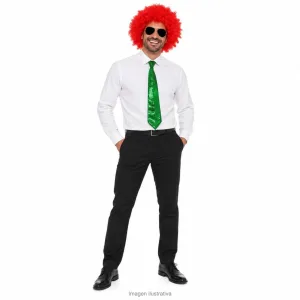 Kit Disfraz Disco 70s Adulto Peluca Afro Anteojos Dorados y Corbata