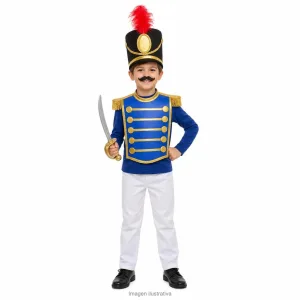 Kit Disfraz Granadero Infantil Gorro Pechera con Sable y Bigote
