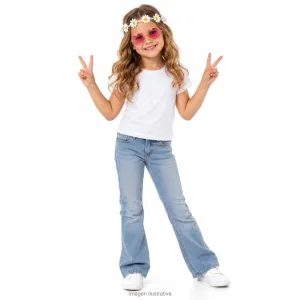 Kit Disfraz Hippie Infantil Anteojos Lennon y Vincha Margaritas