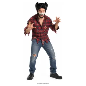 Kit Disfraz Hombre Lobo Adulto