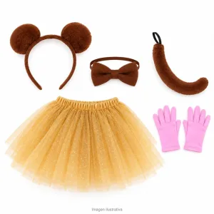Alternative view of Kit Disfraz Osita Infantil Set Peluche Tutú Dorado y Guantes Rosa
