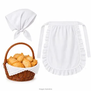 Alternative view of Kit Disfraz Pastelera Colonial Infantil Canasta Delantal y Pañuelo