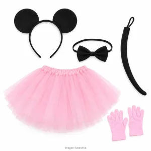 Alternative view of Kit Disfraz Ratoncita Infantil Set Peluche Tutú Rosa y Guantes