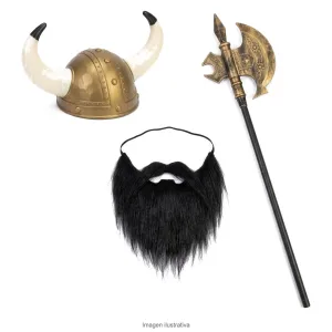 Kit Disfraz Vikingo Adulto - Componentes