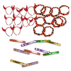 Kit Halloween 10 Vinchas Diablo 10 Collares 10 Pulseras