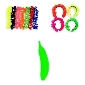 Alternative view of Kit Hawaiano Fluo 10 Collares 10 Vinchas 10 Maracas
