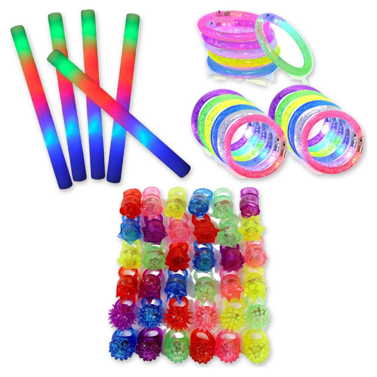 Kit Cotillón Luminoso 30 Personas 90 Artículos LED