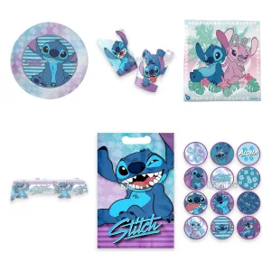 Kit Cumpleaños Stitch 8 Invitados Platos Vasos Servilletas