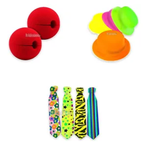 Alternative view of Kit Payaso 10 Narices 10 Sombreros Bombín 10 Corbatas