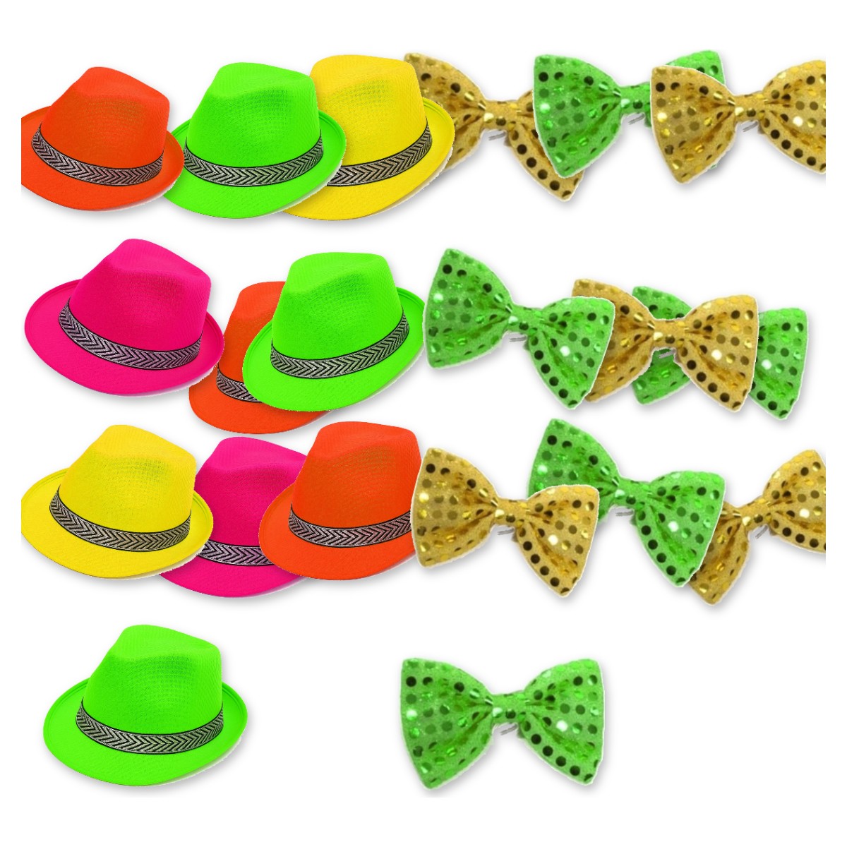 Kit Tanguero 10 Sombreros Bahiano 10 Moños Lentejuela