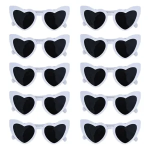 Pack X10 Anteojo Corazón En Punta Borde Blanco