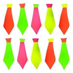 Pack X10 Corbata Flúo Jersey Colores Surtidos
