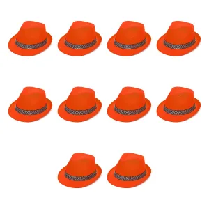 Pack X10 Sombrero Tanguero Flúo Naranja