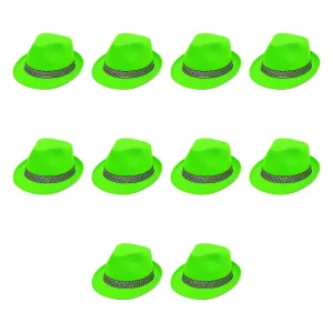 Pack X10 Sombrero Tanguero Flúo Verde