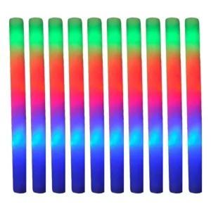 Pack x10 Vara Rompecoco Goma Espuma 3 Led Multicolor
