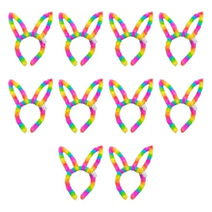 Pack X10 Vincha Conejita Peluche Multicolor Led