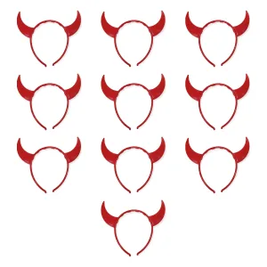 Pack X10 Vincha Diablita Roja Plástica