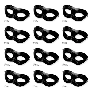 Pack X12 Antifaz Liso Plástico Negro