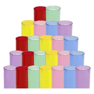 Pack X24 Vasos Trago Largo Acrílico Colores Surtidos