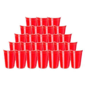 Pack X25 Vasos Americanos Rojos Plástico Descartable 590cc